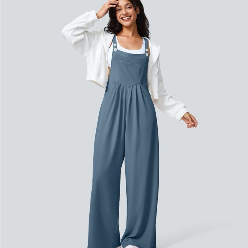 HALARA Mountain Spring Blue Wide-Leg Overalls Jumpsuit